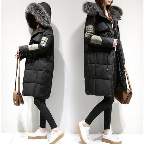 Duck Down Jacket 2020 Winter Parka For Women Long Hoody Warm Large Fur Collar Female Overcoat chaqueta mujer LX2417