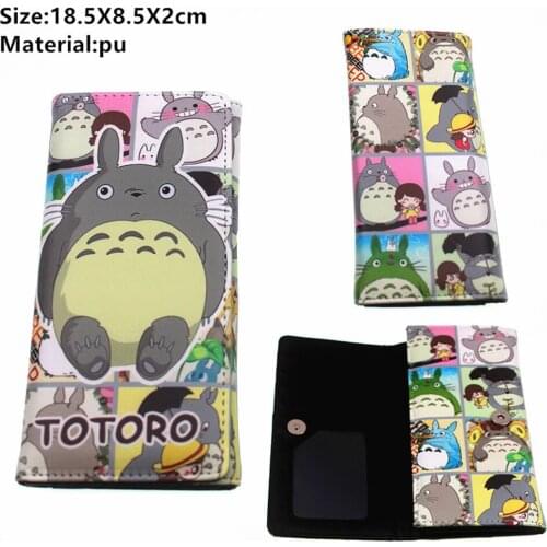 Cute My Neighbor Totoro Wallet Anime Women Leather Button ID Card Holders Layers PU Purse Girls Students Coin Cartoon Handbags