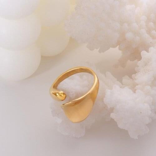 Minimalist Stainless Steel Rings Jewelry Statement Gold Metal Irregular Opening Womens Ring Anillos Mujer Gift Bijoux 2021