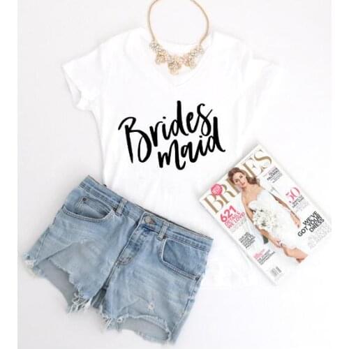 Fashion Clothing Crewneck Bridesmaid T-Shirt Tee Unisex Women Bridal Party tshirt Bachelorette Party Top Graphic Shirts Oversize