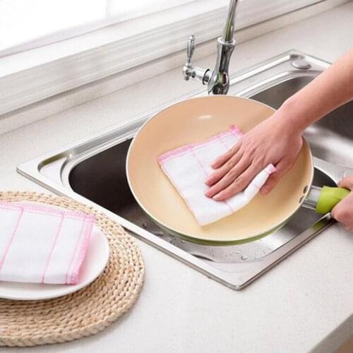 NEW 1pc 5-layer cotton cloth scouring pad Microfiber dishwashing cloth Non-woven cloth Cleaning cloth