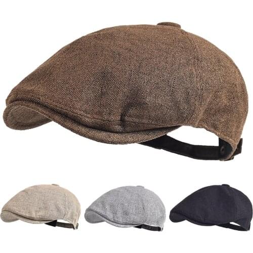 New Mens Summer Berets Outdoor Breathable Newsboy Cap Spring Flat Hats Solid Duckbill Hat Vintage Gatsby Beret Caps Women