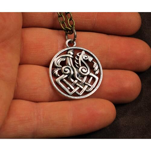 Odin, riding Sleipnir, Viking pendant, Norse mythology necklace