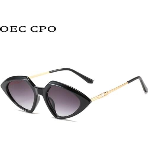 OEC CPO Fashion Cat Eye Sunglasses Women Vintage Small Triangle Sunglasses For Men Ladies Shades Sun Glasses UV400 Eyeglasses