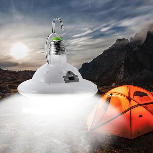 Original Portable Solar Camping Lamp LED Light Bulb 5 Brightness Level Outdoor Camping Hiking Travelling E27 Base Emergency Lamp