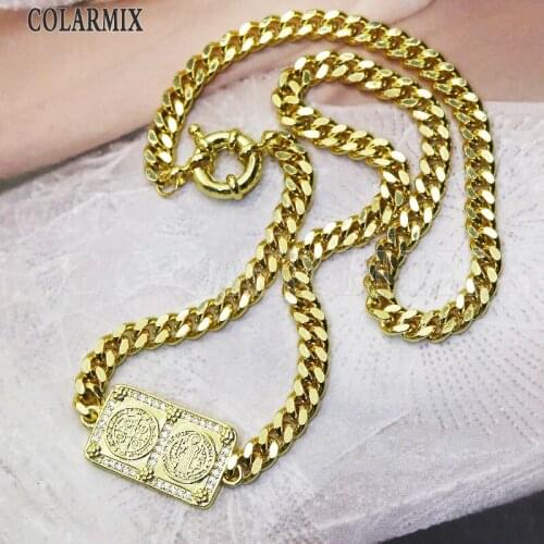 4 Strands Mix color Sanbenito Mix color metal necklace Punk necklace Gift for lady Fashion jewelry necklace Handmade 9769