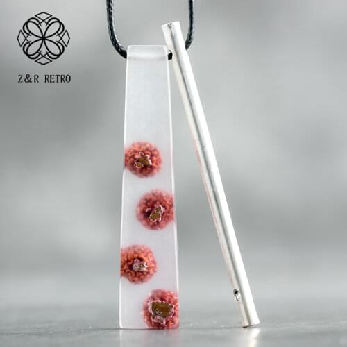 Necklaces & Pendants Jewelry for Women Long Necklace Chokers Resin Plant Pendant Jewellery Suspension Alloy Rope Chains 2021