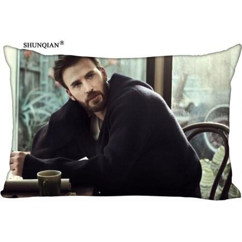 Custom Chris Evans Rectangle Pillowcase zipper Classic Pillow Case DIY Pillow Case With Your Picture 20x30inch