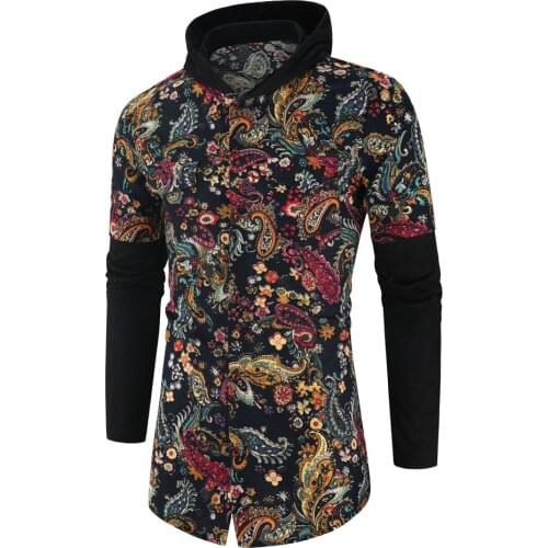Shirts for Men Vintage Leisure Pattern dress casual Shirt Men Plus Size Streetwear Chemise Homme