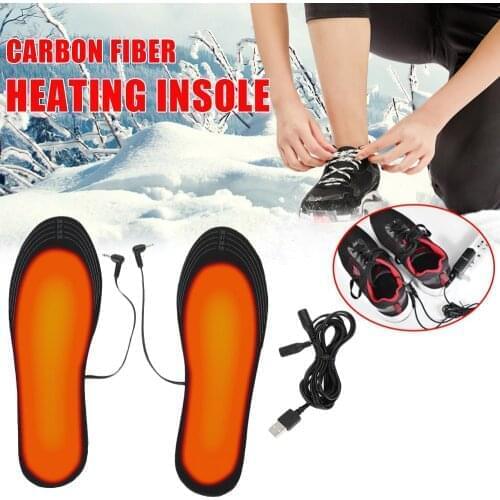 USB Heated Shoe Insoles Electric Foot Warming Pad Feet Warmer Sock Pad Mat Winter Outdoor Sports Heating Insoles Winter Warm