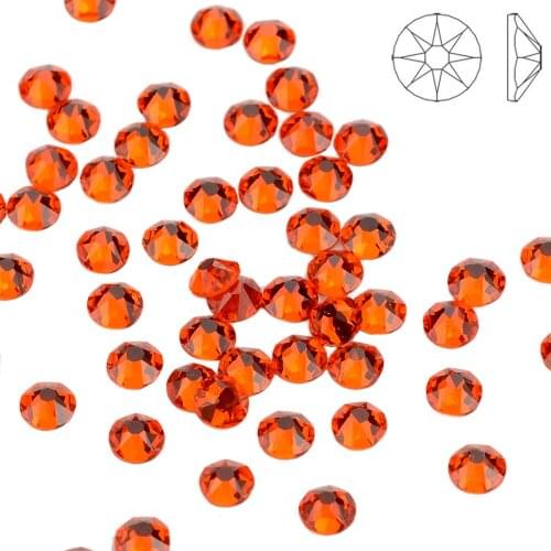 High Brilliance Sun Orange FlatBack Golden Back Non-HotFix Rhinestones Nail Art Crystal 16 Facets Cut Flat Back Rhinestones