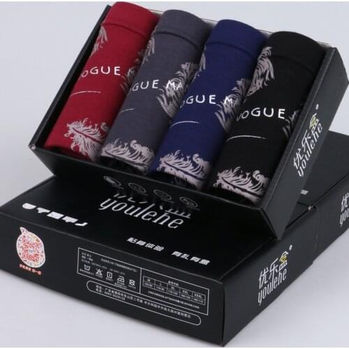 Summer thin breathable sexy mens boxer underwear printing Shorts boxershorts men baumwolle mens underwear boxers 4pcs/lot