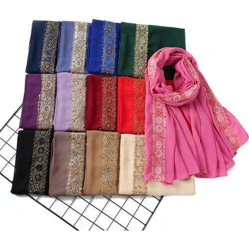 Heavy Chiffon Scarf Solider Color Long Soft Wrap Scarf Plus Size Shawl Scarves Femme Bufandas Hijabs Shinny Scarf