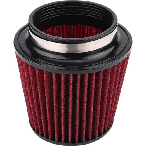 Air Filter High Flow Car Modification Inlet Air Intake Round Cone Air Filters Red PU Cotton Gauze Mesh Filter Mushroom Head