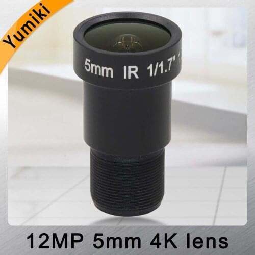 Yumiki 12Megapixel (4K Lens) Fixed M12 Lens 5mm 70 Degree For 4K IP CCTV camera or 4K Sport Action DV