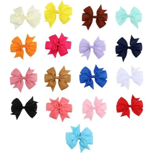 New Sale Kids Fashion hair Accessories Baby Girl Solid Color Bow Hair Clip Black White Blue Pink Headwear Children Hairpin Sping