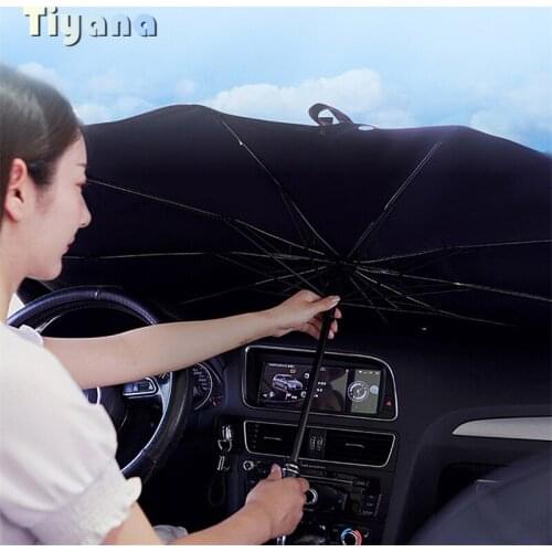 High Blackout Shading Umbrellas For Car Indoor Dashboard Front Windshield Sunscreen Heat Insulation Sun Visor Car Accessories 5