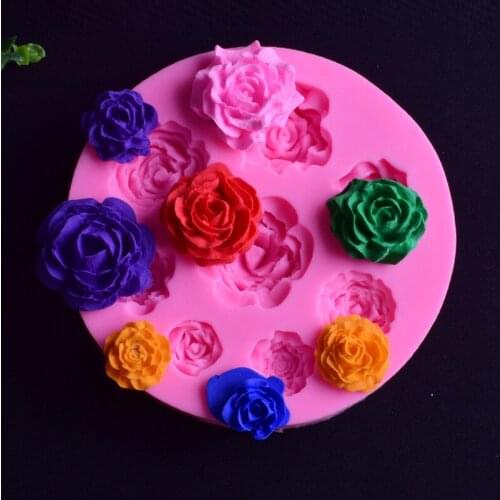 1PC 3D roses Silicone Mold Retro Frame Shape Baking Pan Cake Decorating Tools Chocolate Soap Mold Cake Stencils Kitchen DIY Tool