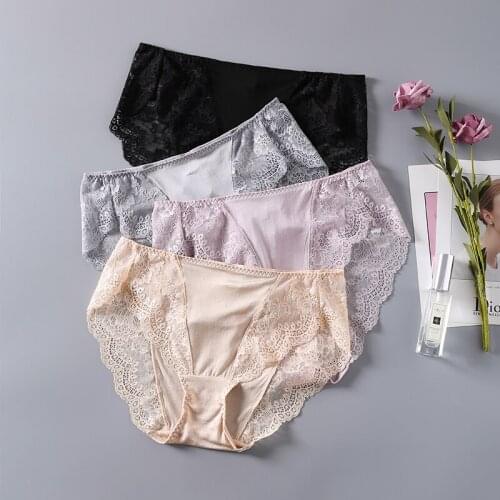 1 PC 100% Pure Silk Womens Lace Panties Briefs Underwear Lingerie Size S M L XL TG011