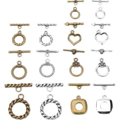 10sets Metal Alloy Toggle OT Clasps Connectors Hooks For Beaded Necklace Bracelet Craft Findings DIY Jewelry Making Accessories