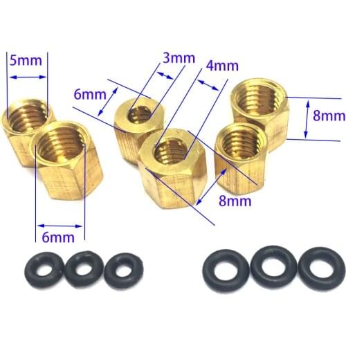 10 pcs Large/Small Copper Nut O ring Sscrew 2*3mm and 4*3mm For Epson UV Damper 1390 DX7 DX4 DX5 Ink Tube