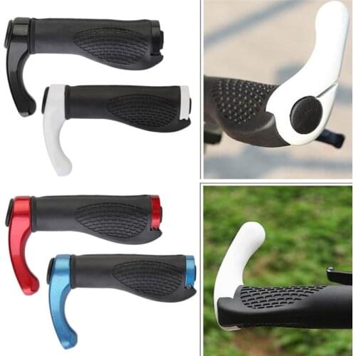2pcs Cycling Handle Grip Bar End Durable Anti-slip Rubber Aluminum Alloy MTB Mountain road Bike Bicycle lock-on Handlebar Cover