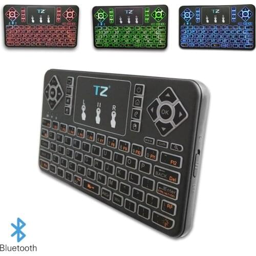 20pcs Q9s Mini Colorful Bluetooth Wireless Keyboard Cool Backlit with Touchpad Q9 Air Mouse Remote Control For Android TV Box