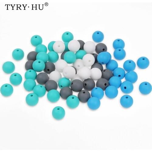 40Pcs 12mmSilicone Teething Beads Teether For Baby Teeth Teething Necklace Pacifier Clips Making Accessories Round Teether Beads