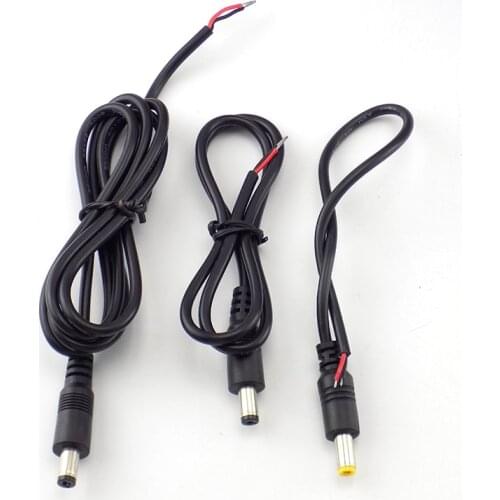 50pcs 0.5M DC male Wire Power supply cord cable lead 12V Extension Connector for CCTV LED strip light Adapter 5.5*2.1mm cords