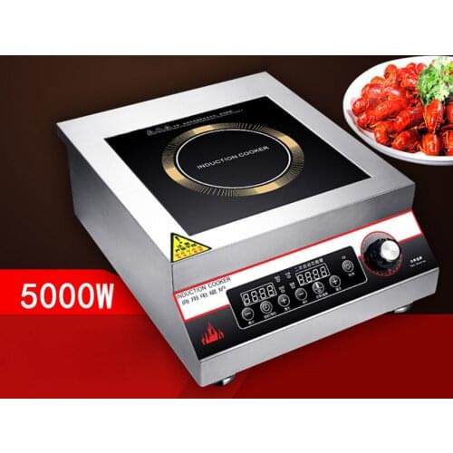 5000W High-Power Induction Cooker Commercial Stainless Steel Plane Induction Stove Household Stir Fry Electric Frying Stove 220V