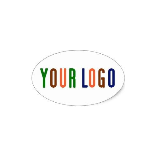 5x3cm Promotional Your Company or Event Logo Oval Oval Sticker