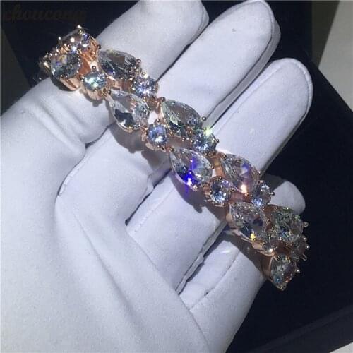 Choucong Mona Lisa bracelet Rose Gold Filled Water drop AAAAA Zircon cz Party Wedding bracelets for women Hand Jewerly