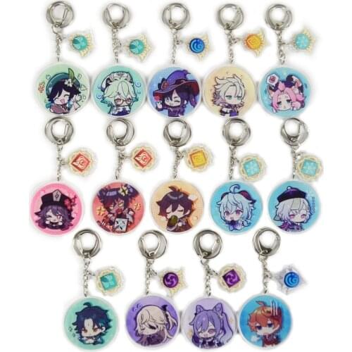 Barbatos Keychain Man Genshin Impact Key Chain Women Key Holder Cute Couples Keyring Acrylic Key Ring Wedding Project Llaveros