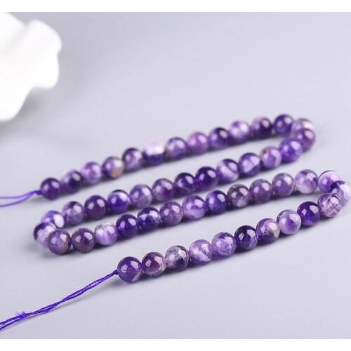 39CM Natural Amethystine Beads Strand Feb. Birthstone Pisces Crystal Bead 6mm/8mm TSB0368