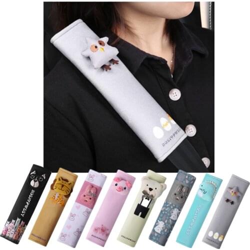 Cute Cartoon Car Sefety Seat Belt cover Child iso fix Seat belt Shoulder Pad Protection Plush Padding For girls car Accessories