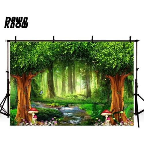 DAWNKNOW Forest Mushroom Photography Background Fairy Tale Wedding Photographic Backdrops Photo Studio Children Photocall lv1927