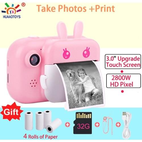 Children Camera Instant Print Camera For Kids 1080P HD Camera With Thermal Photo Paper Toys Camera For Birthday Gifts