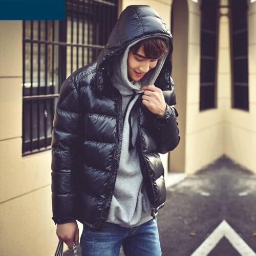 Mens 90% White Duck Down Jacket Hooded Winter Jacket for Men Thick Short Puffer Coat Man Parka Casaco Masculino KJ758