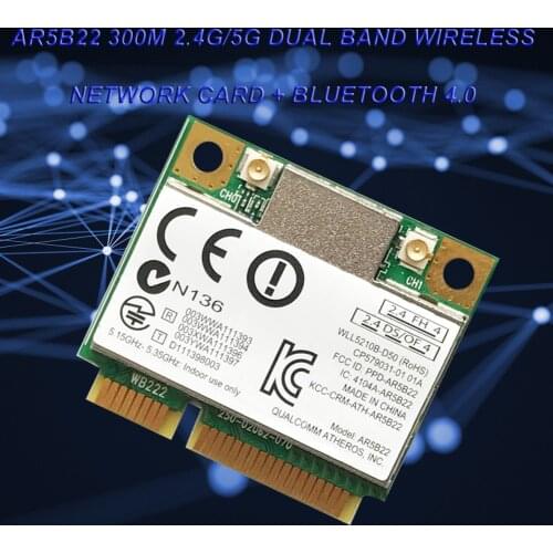 Dual Band 300Mbps Wifi AR5B22 Wireless 802.11a/b/g/n Half Mini PCI-E WLAN 2.4G/5Ghz 4.0 Wi-Fi Wireless Network Card
