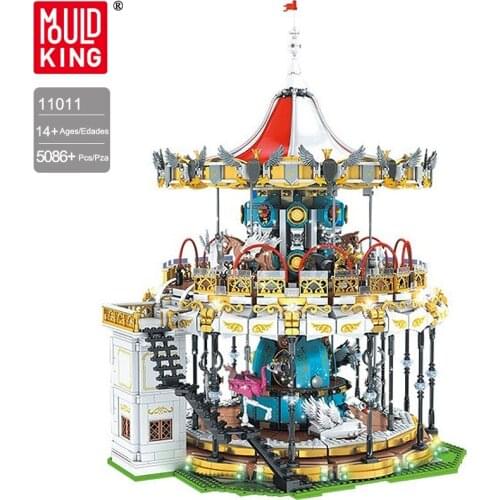 Mould King Street View Building Blocks Toys The Carousel Playground Model Assembly Bricks Kid Diy Creator Toy Kits Girls Gifts