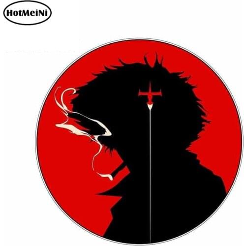 HotMeiNi 13cm x 12.9cm for Cowboy Bebop Spike Circle Logo Funny Car Stickers Vinyl Graphics JDM RV VAN Fine Decal Accessories
