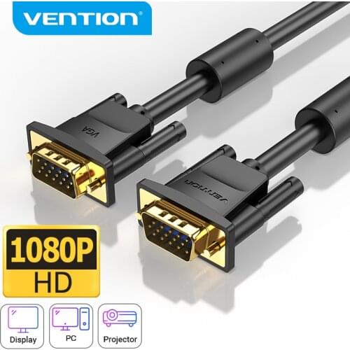 Vention VGA Cable VGA Male to Male Cable 1080P 15 Pin 1M 5M 10M Braided Shielding Cord for Monitor Projector PC Cable VGA
