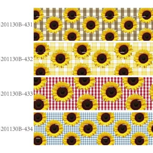 FLRARIBBONS 22mm 38mm 75mm sunflower ribbon