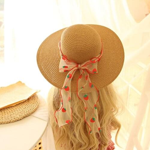 Summer Straw Sun Hat for Toddler Girls Bowknot Wide Brim Sun Protection Hats Kids Beach Bucket Cap Vacation Sun Hat
