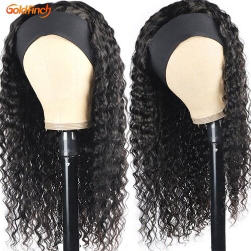 Malaysian Deep Wave Headband Wig Human Hair Wigs For Black Women Deep Curly Headband Wigs Humain Hair Bandeau Cheveux Femme