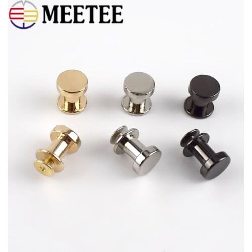 Meetee 10/20pcs 11mm Flat Head Screws Nail Rivet Buckle Bags Strap Decor Foot Screw Nails Clasp DIY Leather Hardware Accessories