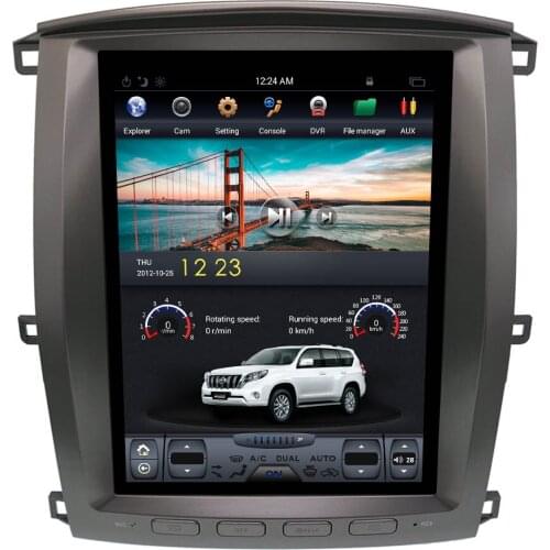 Tesla style 4K Screen Multimedia Car No DVD Player GPS Navigation For TOYOTA LAND CRUISER LC100 2003-2007 headunit radio tape