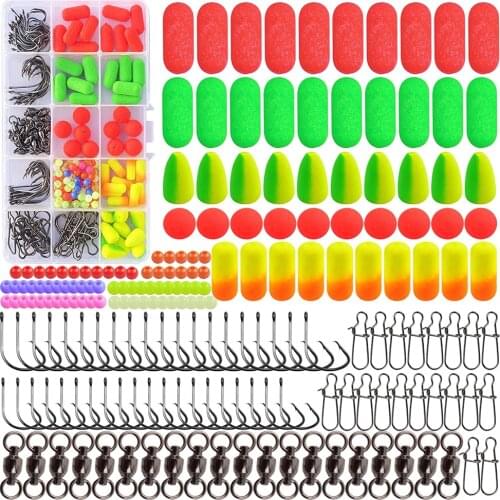 210Pcs Surf Fishing Pompano Rig Making Kit Lure Accessories Bottom Rig Snell Floats Fishing Beads Circle Hooks Fish Tackle Set