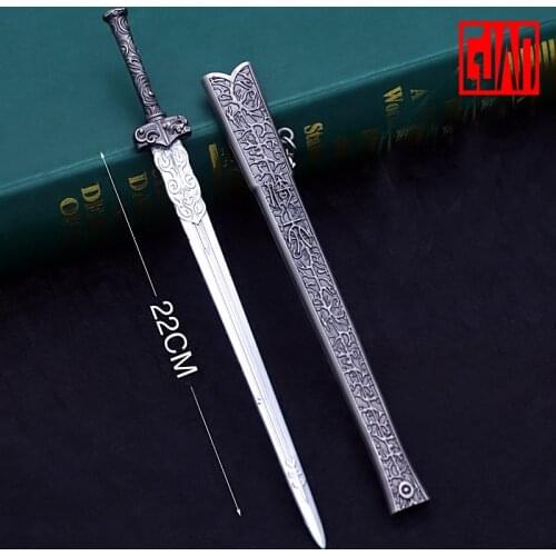 Alloy Scabbard Sword Weapon Model Props Ornaments Gift Heavenly Sword 22 Cm Ancient Han Sword Jin Yong Novel Weapon Model Sword
