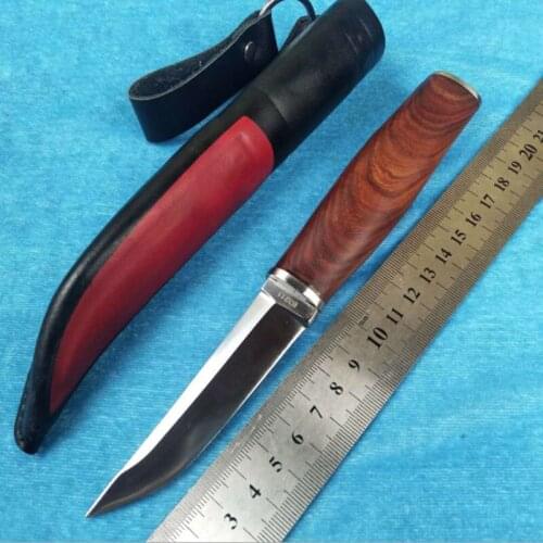 Handmade 440C steel Hunting Knife Camping Survival Knife Fixed Blade Tactical Knife wood handle Free shipping